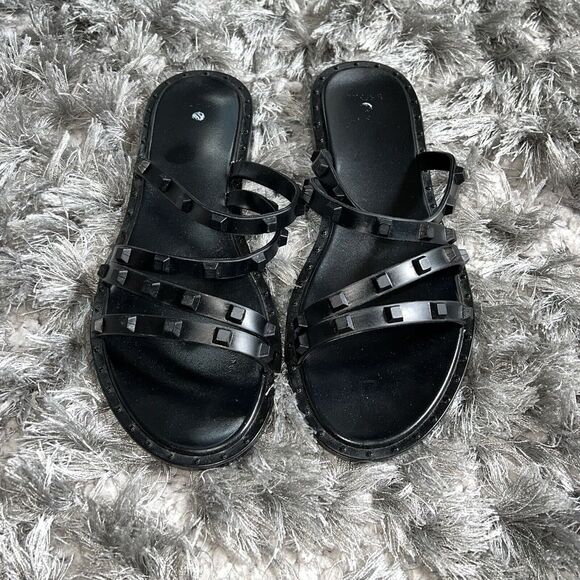 Shade & Shore Sandals Women 6‎ Slip On Studded Flat Minimalist Night Out - Picture 1 of 7